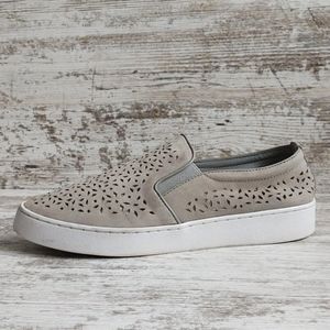 Vionic Gray Leather Midi Perf Sneaker